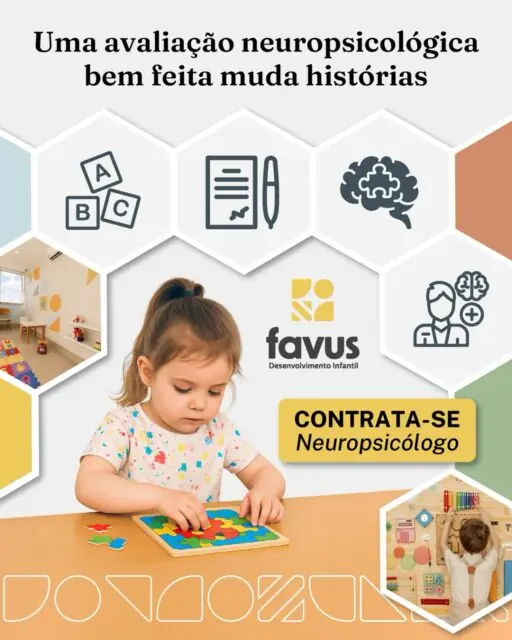 CONTRATA-SE NEUROPSICÓLOGO 🐝Na Favus, acreditamos que uma avaliação neuropsicológica bem feita muda histórias. 🧠✨Sabemos que muitos laudos, por aí, acabam sendo superficiais ou pouco cuidadosos. Aqui, isso não tem espaço: valorizamos a seriedade, a precisão técnica e o compromisso ético em cada diagnóstico.Se você é neuropsicólogo e busca um lugar onde o seu trabalho seja reconhecido e respeitado, venha fazer parte da nossa colmeia. 🐝👉 Acesse o link da bio e manifeste seu interesse em “Trabalhe Conosco”.Favus Desenvolvimento Infantil – Desenvolvimento é o meio; liberdade é o fim.